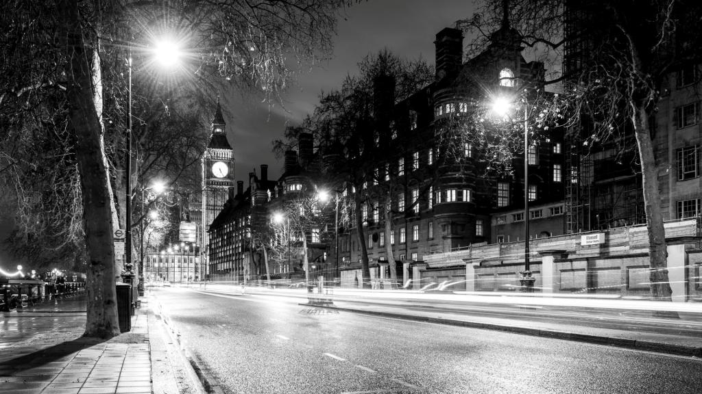 伦敦的黑白照片