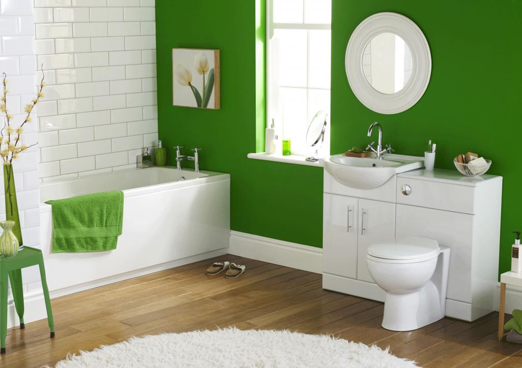 绿色的浴室