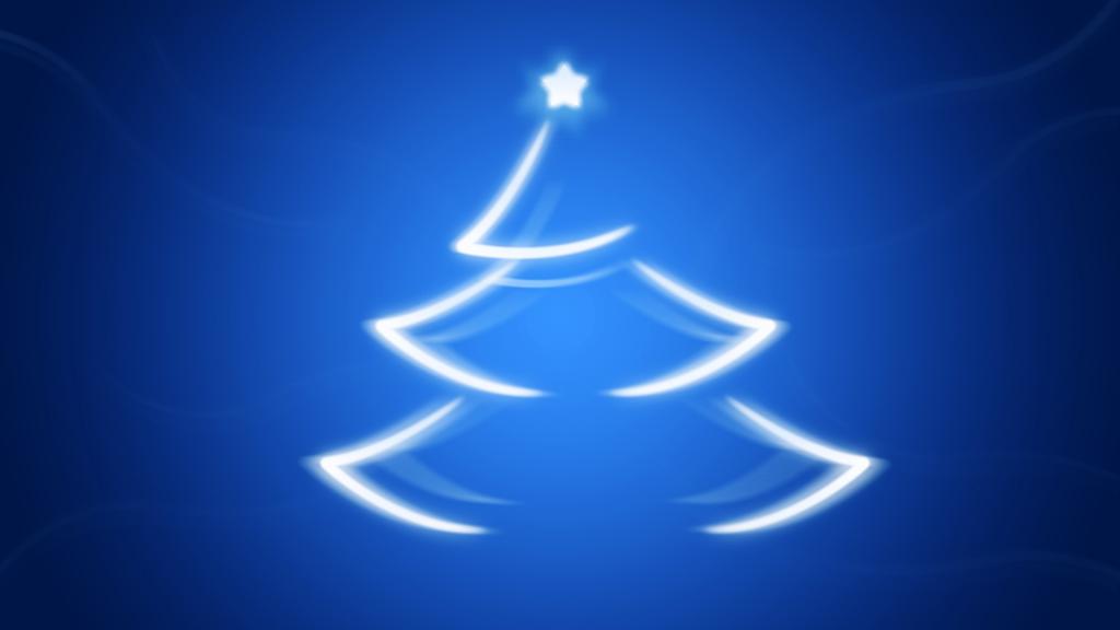 在蓝色背景上的圣诞树