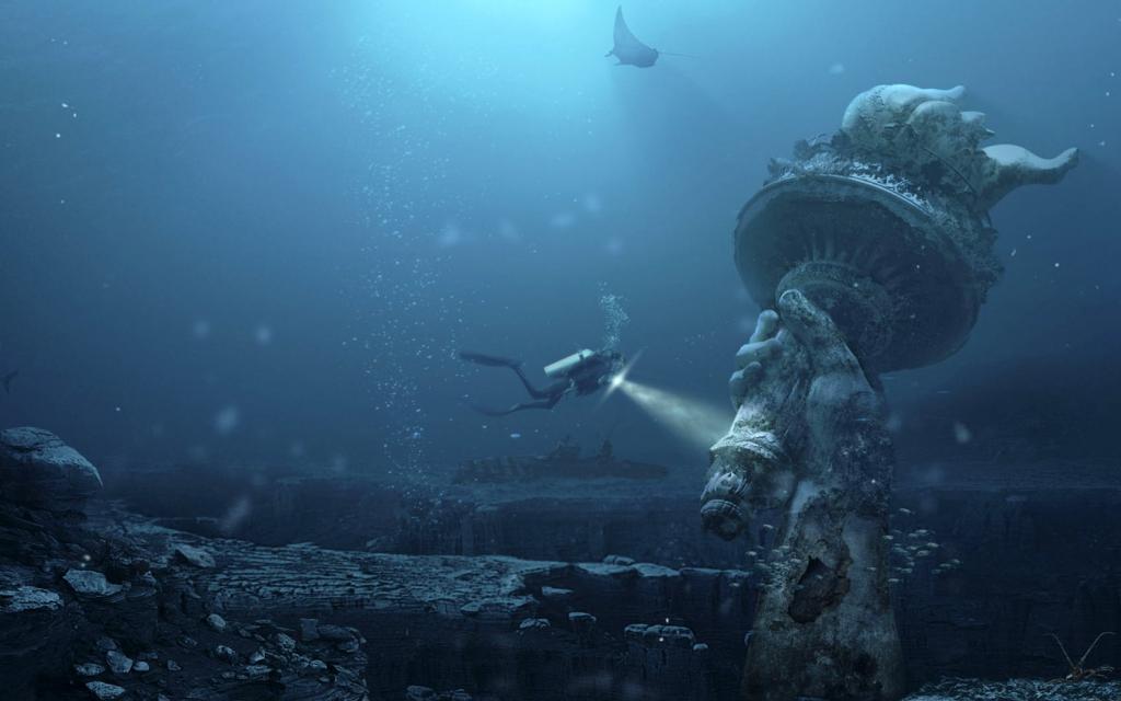 水下自由的雕像