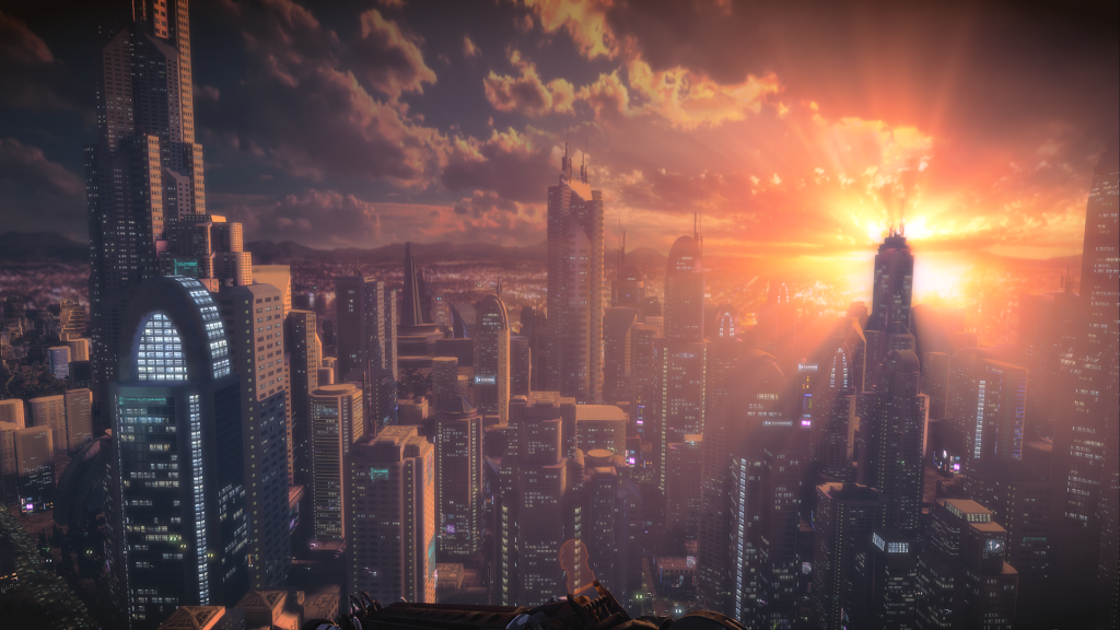 太阳在日落时，摩天大楼，文明
