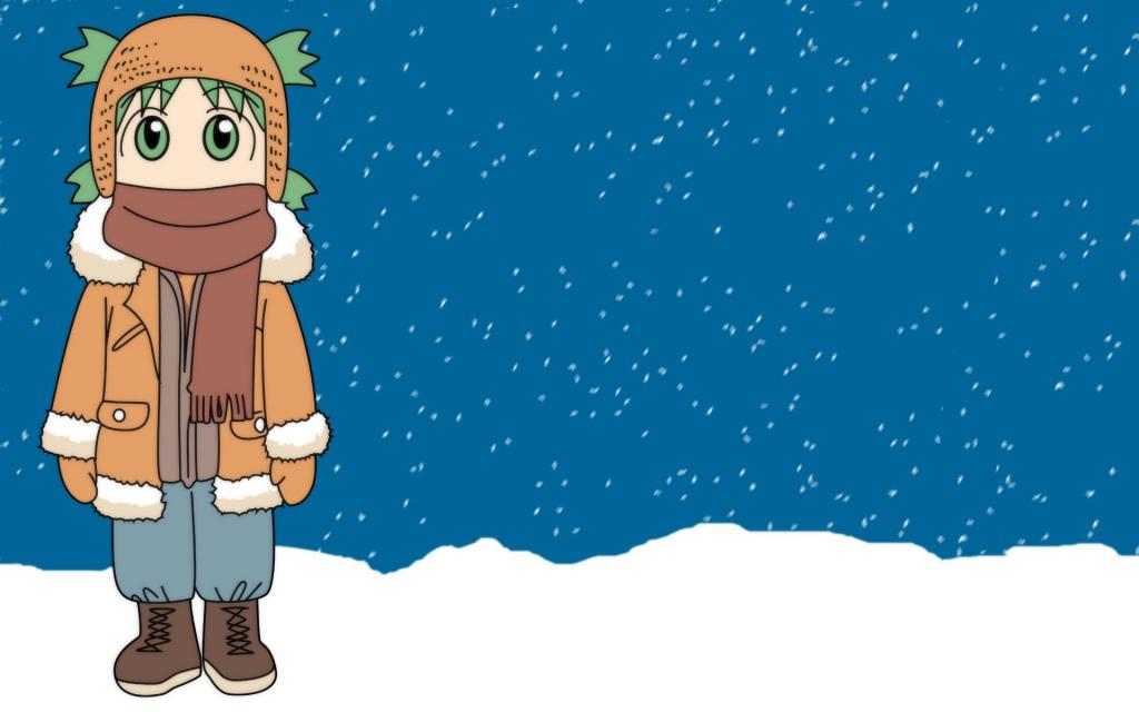 动漫女孩Etsuba在冬天的衣服