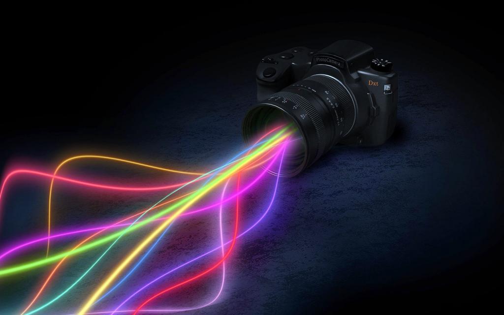 相机镜头的彩色的波