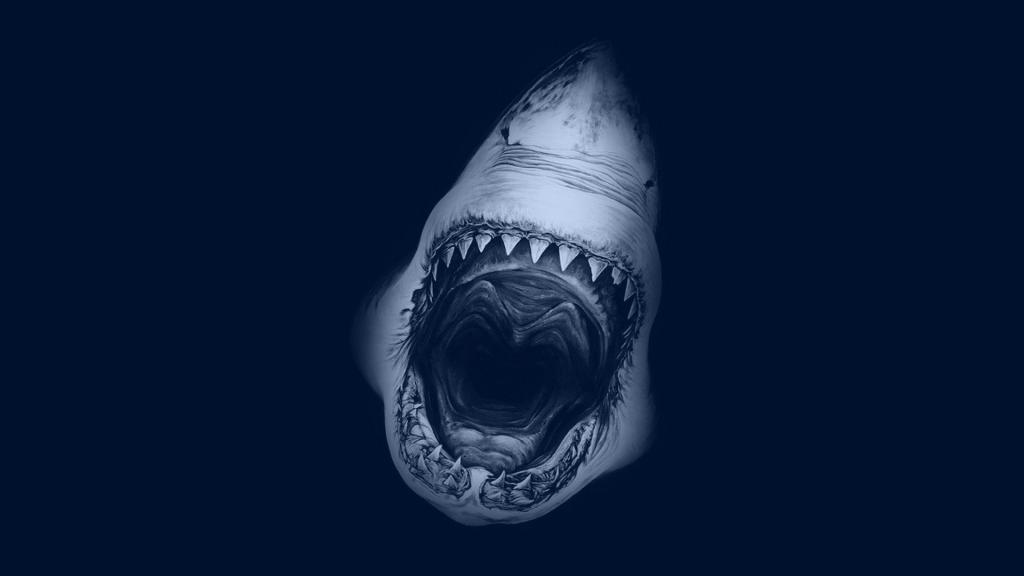 致命的鲨鱼咧嘴