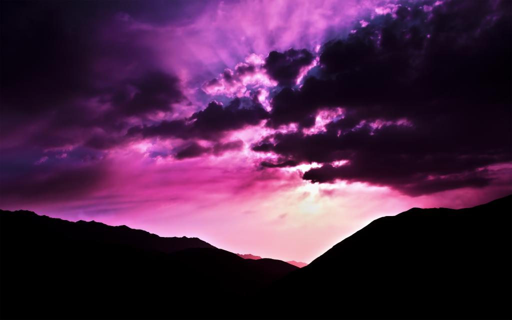 紫色的日落
