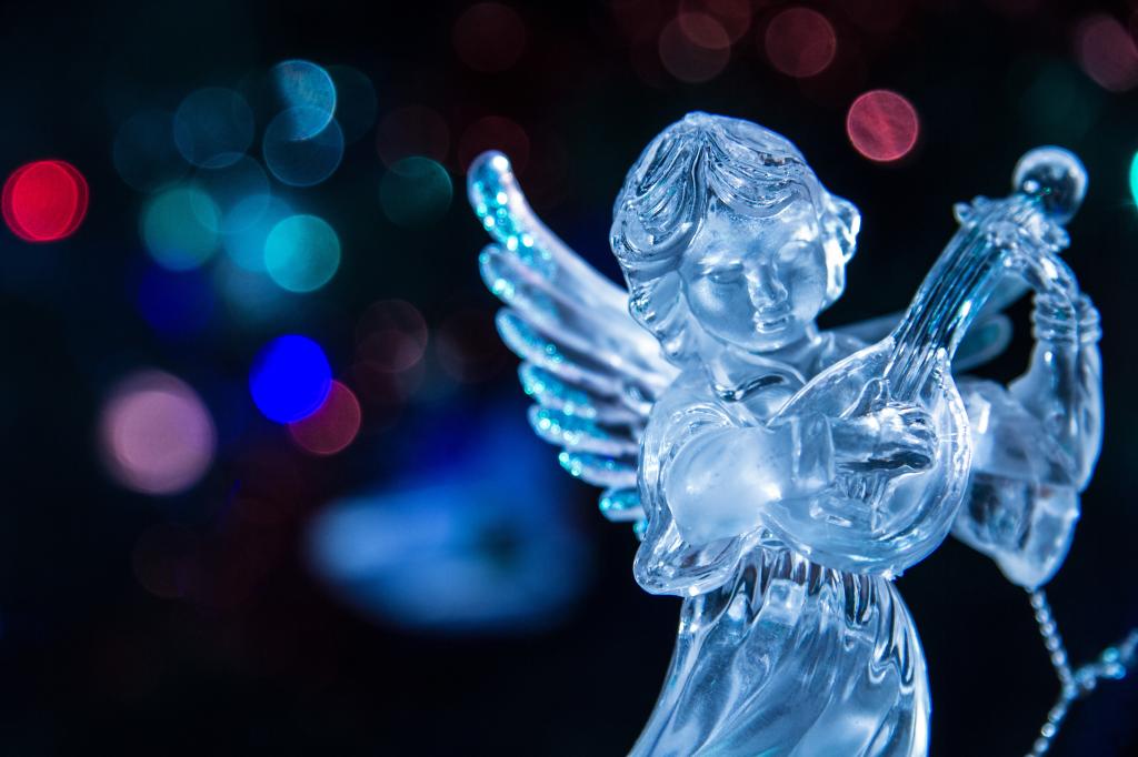 灯，天使，模糊，冰