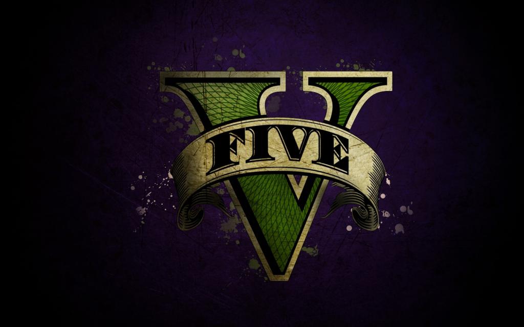 游戏侠盗车手V在紫色背景上的标志