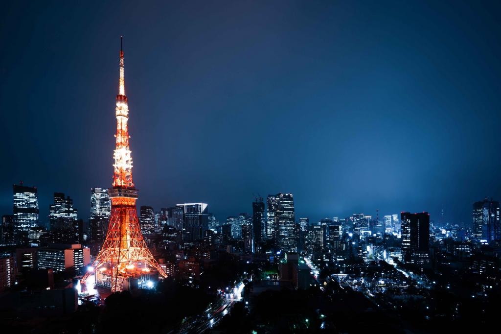 迷人的东京塔夜景