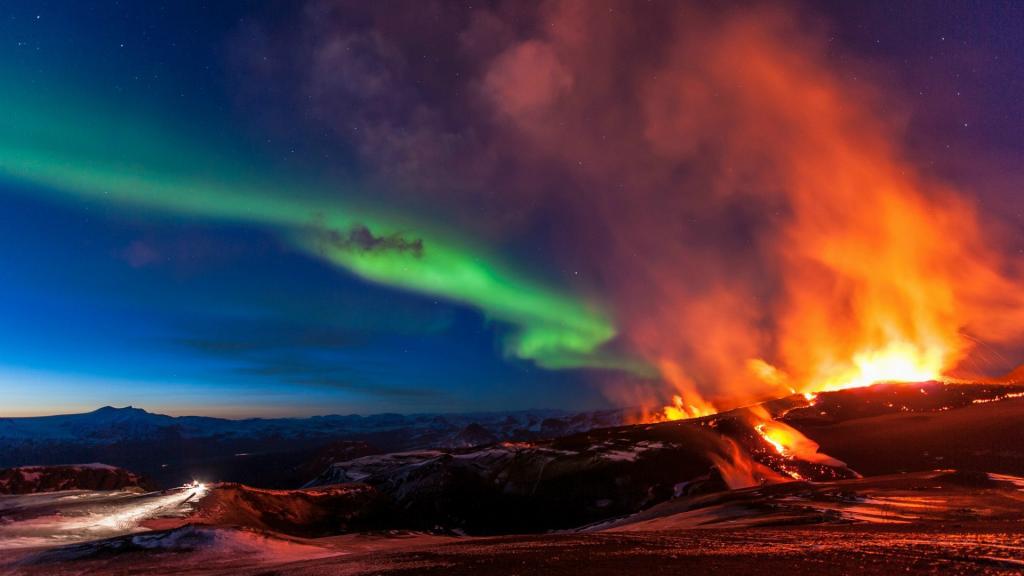 冰岛的火山喷发