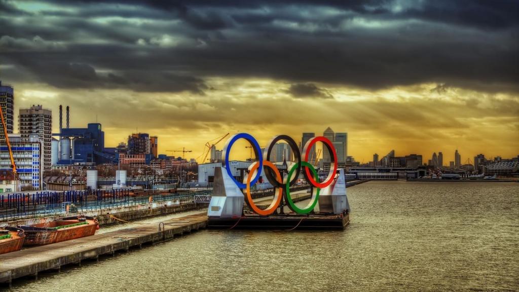 奥运五环在伦敦的码头