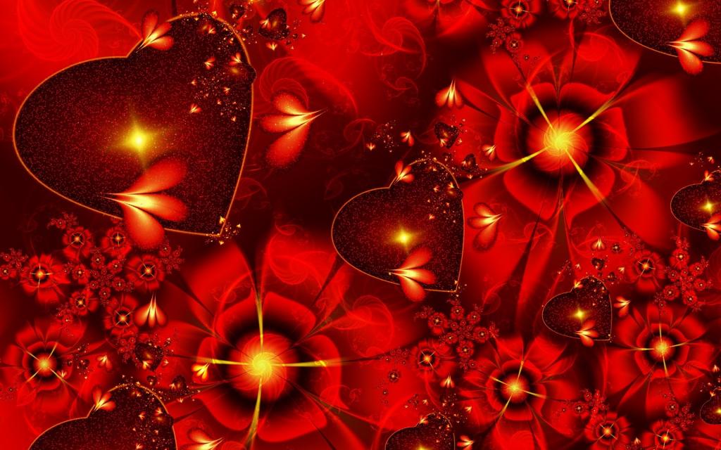 红色的花朵的心
