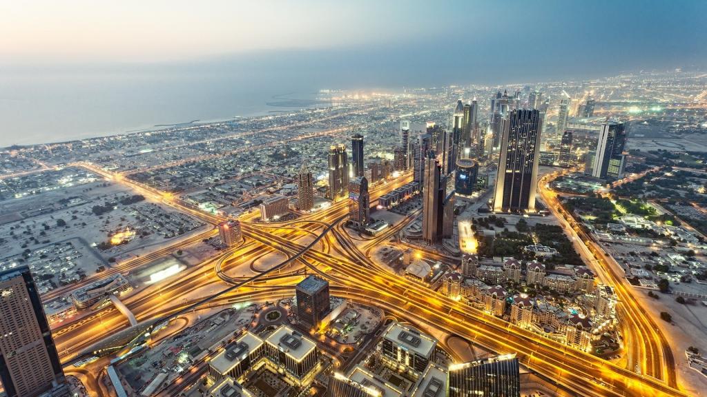 迪拜的全景，照片HDR