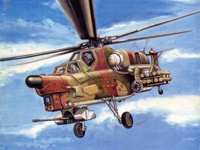 天空，直升机，mi-28