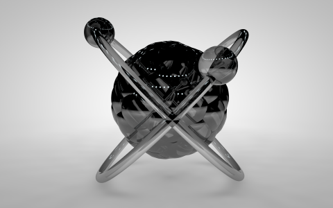原子的黑色3d模型
