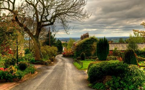 英格兰一个村庄的街道