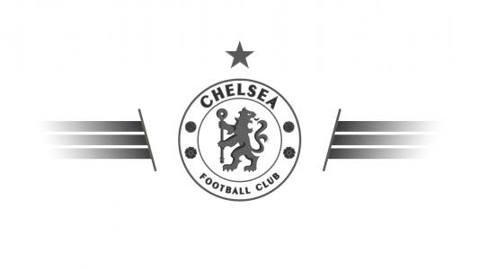 切尔西足球俱乐部，在白色的灰色标志