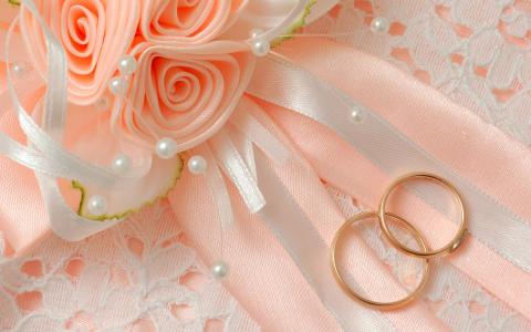 戒指，鞠躬，珍珠，婚礼