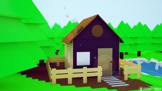 森林之中的房子，3D图形