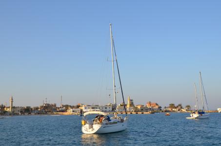 游艇在埃尔Quseir，埃及海湾