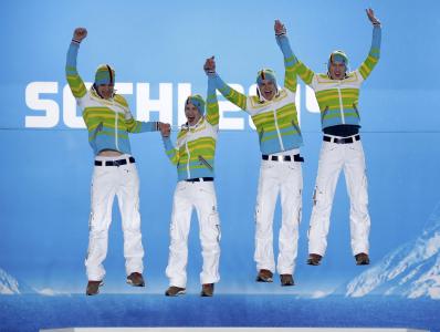 Marinus克劳斯德国滑雪跳台跳板金牌在2014年奥运在索契