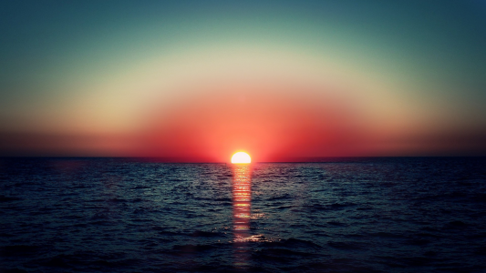 夕阳红太阳在海中