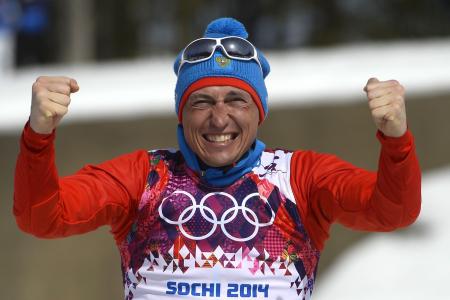 Alexander Legkov俄罗斯滑雪运动员获得金牌