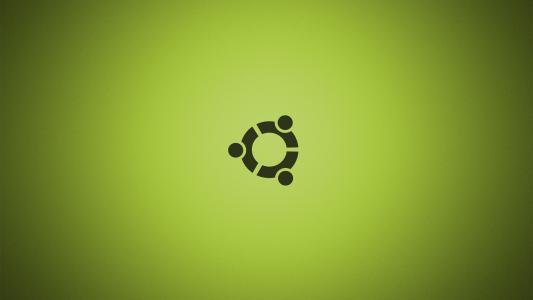 黑色的Ubuntu在绿色背景上的符号