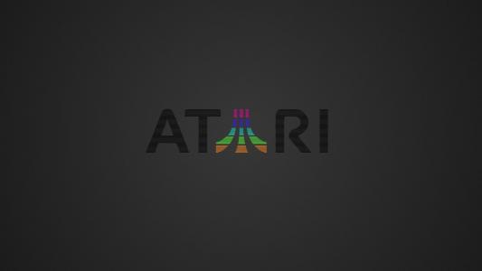 Atari题字，灰色的背景