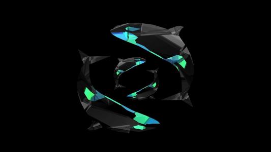 海豚，3D图形