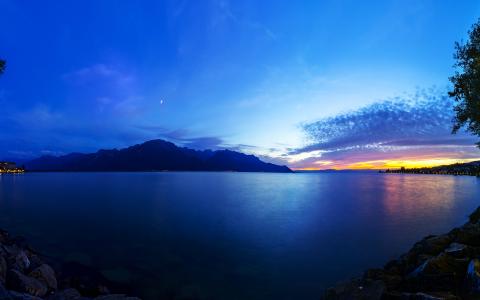 美丽的日内瓦湖，瑞士
