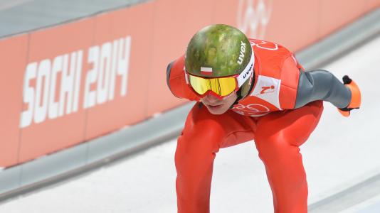 卡米尔Stoch波兰跳台滑雪在奥运在索契