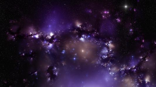 宇宙中的紫色星星