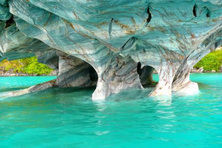 大理石洞穴智利的Las Cavernas de Marmol