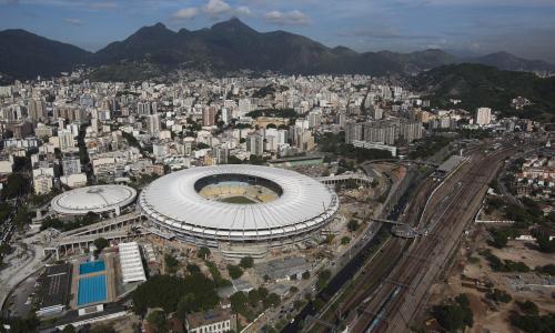 世界杯的体育场的全景在巴西2014年