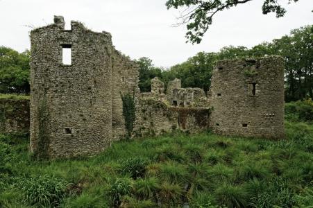 在布列塔尼，法国城堡的废墟