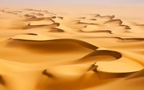 在沙漠中的沙丘奇怪的形式