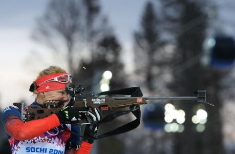银牌得主是俄罗斯冬季两项运动员奥尔加·维尔金纳在索契奥运会上的表现
