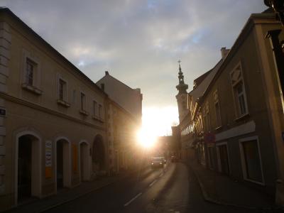 日落在海因堡，奥地利的城市