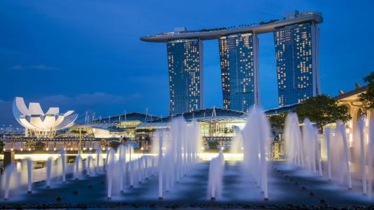 在新加坡的喷泉