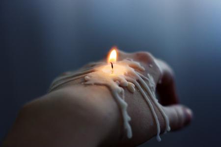 手，蜡烛，火，宏，蜡
