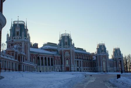 雪在莫斯科Tsaritsyno