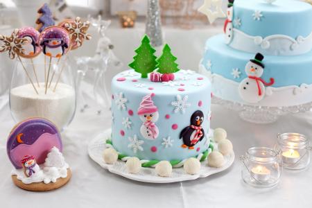 蜡烛，玻璃，雪人，蛋糕