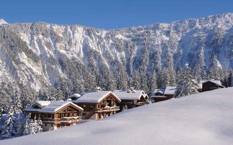 在高雪维尔，法国的滑雪胜地山中的房子