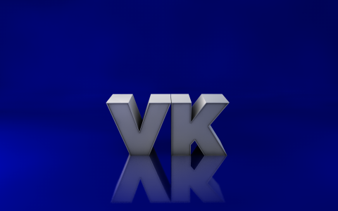 白色字母VK，3d模型