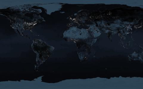 世界夜间地图