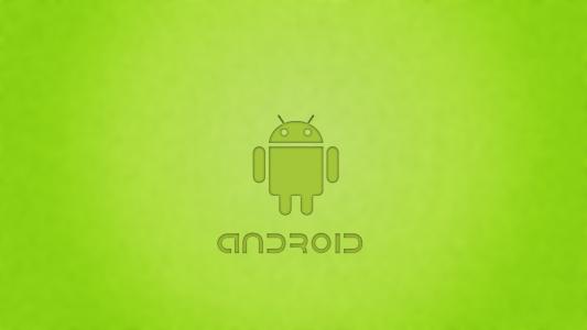 雕像Android，绿色的背景