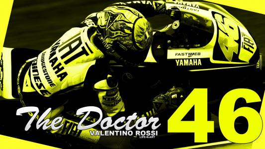 瓦伦蒂诺·罗西在雅马哈的摩托车赛车手