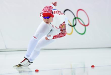 Olga Fatkulina俄罗斯速滑运动员在索契2014年奥运会上获得银牌