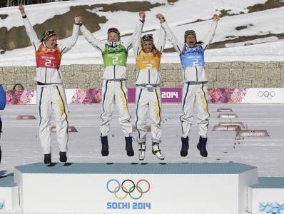 德国滑雪运动员Stefanie Boehler在索契举行铜牌