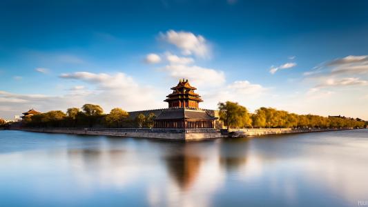 北京紫禁城护城河风光